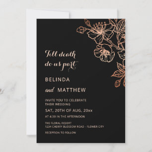 Invitation Jusqu'à ce que la mort nous sépare Mariage noir cu