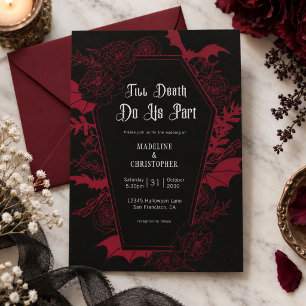 Invitation Jusqu'à ce que la mort nous sépare Mariage Rose Go