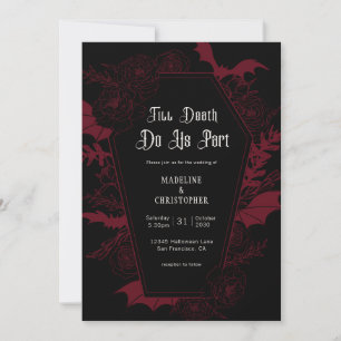 Invitation Jusqu'à ce que la mort nous sépare Mariage Rose Go