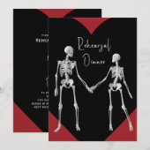 Invitation Jusqu'à ce que la mort nous sépare Skeleton Black  (Devant / Derrière)