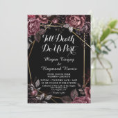 Invitation Jusqu'à la mort | Black Gothic Dark Floral Elegant (Debout devant)