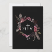 Invitation Jusqu'à la mort | Black Gothic Dark Floral Elegant (Dos)