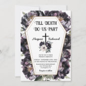 Invitation Jusqu'à la mort | Black Peonies Coffin Mariage got (Devant)