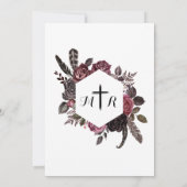 Invitation Jusqu'à la mort | Blancs Gothique Fleur foncée Chu (Dos)