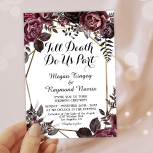 Invitation Jusqu'à la mort Élégante Fleur de Mort Blanche A