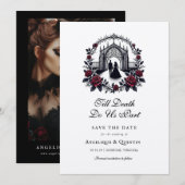 Invitation Jusqu'à la mort Faisons-nous partie Élégante Goth  (Devant / Derrière)