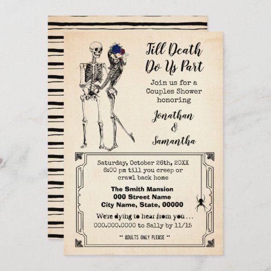 Invitation Jusqu'à la mort faisons-nous partie goth couples d (Devant / Derrière)