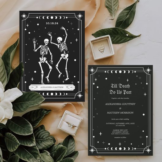 Invitation Jusqu'à la mort faisons-nous partie Mariage d'Hall