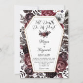 Invitation Jusqu'à la mort Faisons-nous partie Mariage gothiq (Devant)