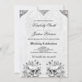 Invitation Jusqu'à la mort Faisons-nous partie Mariage gothiq (Devant)