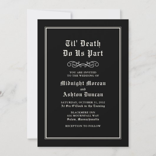 Invitation Jusqu'à la mort Faisons-nous partie Rose Mariage T (Dos)