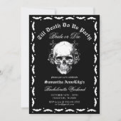 Invitation Jusqu'à la mort Fêtes-nous crâne Bachelorette Part (Devant)