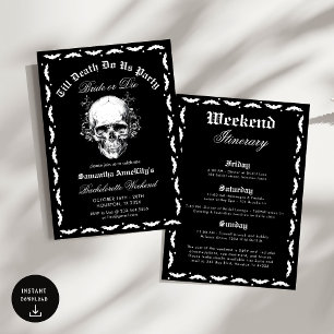 Invitation Jusqu'à la mort Fêtes-nous crâne Bachelorette Part