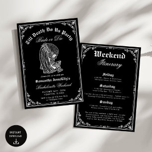 Invitation Jusqu'à la mort Fêtes-nous Squelette Skull Bachelo