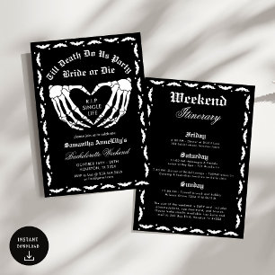 Invitation Jusqu'à la mort Fêtez-nous Skeleton Bachelorette P
