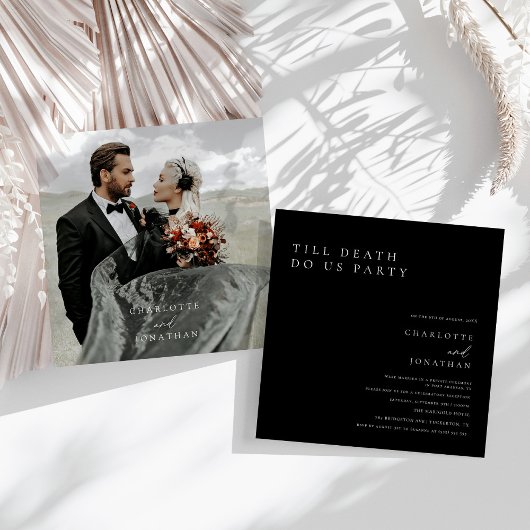 Invitation Jusqu'à la mort Fêtons-nous Black Elopement Mariag