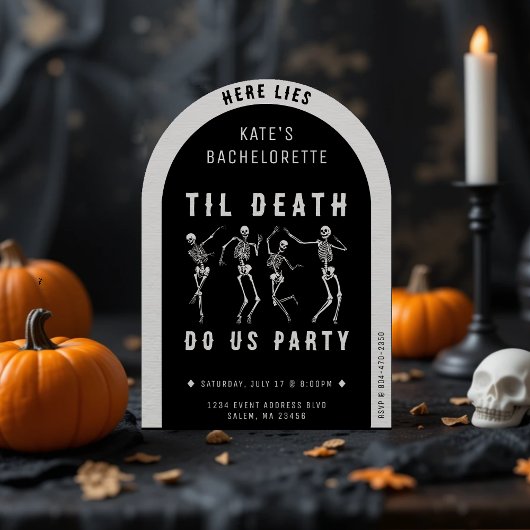Invitation Jusqu'à la mort Fêtons-nous Skeleton Bachelorette