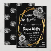 Invitation Jusqu'À La Mort, Fleurs, Or, Fête des mariées (Devant / Derrière)