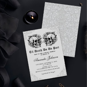 Invitation Jusqu'à la mort gothique Fête des mariées du crâne