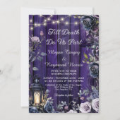 Invitation Jusqu'à la mort | Mariage gothique Bois pourpre ru (Devant)