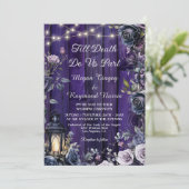 Invitation Jusqu'à la mort | Mariage gothique Bois pourpre ru (Debout devant)