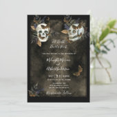 Invitation Jusqu'À La Mort Nous Part Des Crânes Mariage Gothi (Debout devant)