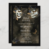 Invitation Jusqu'À La Mort Nous Part Des Crânes Mariage Gothi (Devant / Derrière)