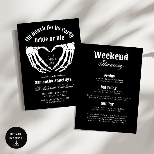 Invitation Jusqu'à la mort nous Party Bachelorette Party