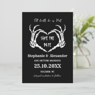 Invitation Jusqu'à la mort Sauvez la date Halloween gothique 