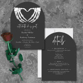 Invitation Jusqu'À La Mort Squelette Mains Arc Mariage Deux C