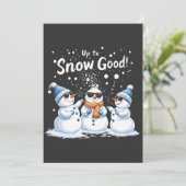 Invitation Jusqu'à Noël Bon Drôle Bonhomme de neige Noël (Debout devant)