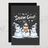 Invitation Jusqu'à Noël Bon Drôle Bonhomme de neige Noël (Devant / Derrière)