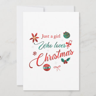 Invitation Just a Girl Who Loves Christmas