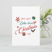 Invitation Just a Girl Who Loves Christmas (Debout devant)