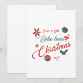 Invitation Just a Girl Who Loves Christmas (Devant / Derrière)