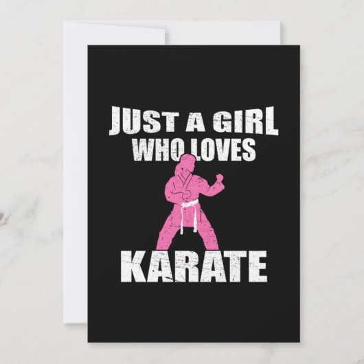 Invitation Just A Girl Who Loves Karate Gift Idea (Devant)