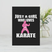 Invitation Just A Girl Who Loves Karate Gift Idea (Debout devant)