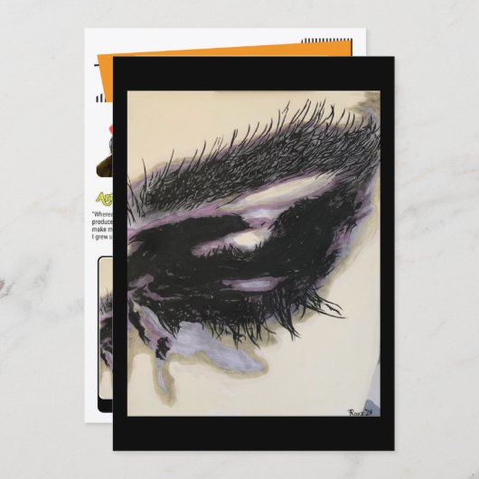 Invitation ‘Just a Memory’ Painting on a Small-Scale Print (Devant / Derrière)