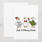 Invitation Just A Merry Goose Festive Holiday Design (Devant / Derrière)