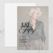 Invitation Just Fifty Photo 50th Birthday Party (Devant / Derrière)