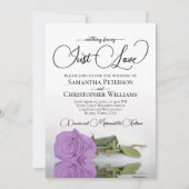 Invitation Just Loty Lilac Purple Rose Mariage de code QR (Devant)