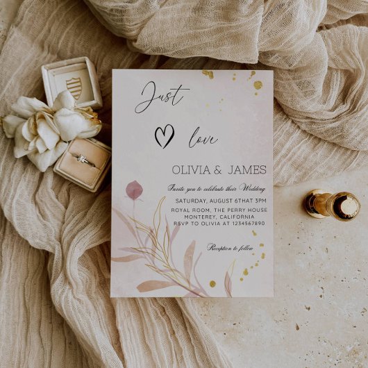 Invitation "Just Love" Autumn Botanical Wedding Party
