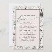 Invitation Just Love Blush Black Botanical Photo Mariage (Devant)