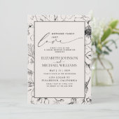 Invitation Just Love Blush Black Botanical Photo Mariage (Debout devant)