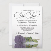 Invitation Just Love Chic Dusty Purple Rose QR Code Mariage (Devant)