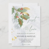 Invitation Just Love Christmas Mariage -Elegant Holiday Party (Devant)