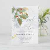 Invitation Just Love Christmas Mariage -Elegant Holiday Party (Debout devant)