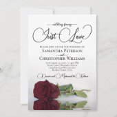 Invitation Just Love Elegant Burgundy Rose QR Code Mariage (Devant)