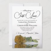 Invitation Just Love Elegant Gold Ochre Rose QR Code Mariage (Devant)