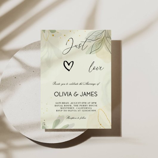 Invitation Just Love Elegant Wedding I